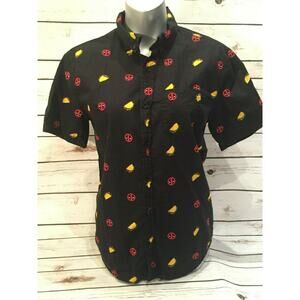 Marvel Deadpool Tacos Button Down Shirt w Front Breast Pocket Taco Tuesday Small